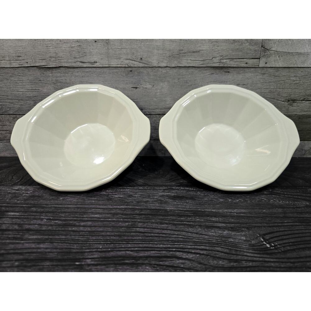 2-Homer Laughlin Classic White Bowls Colonial Panel Dinner Cereal Soup *Set* VTG